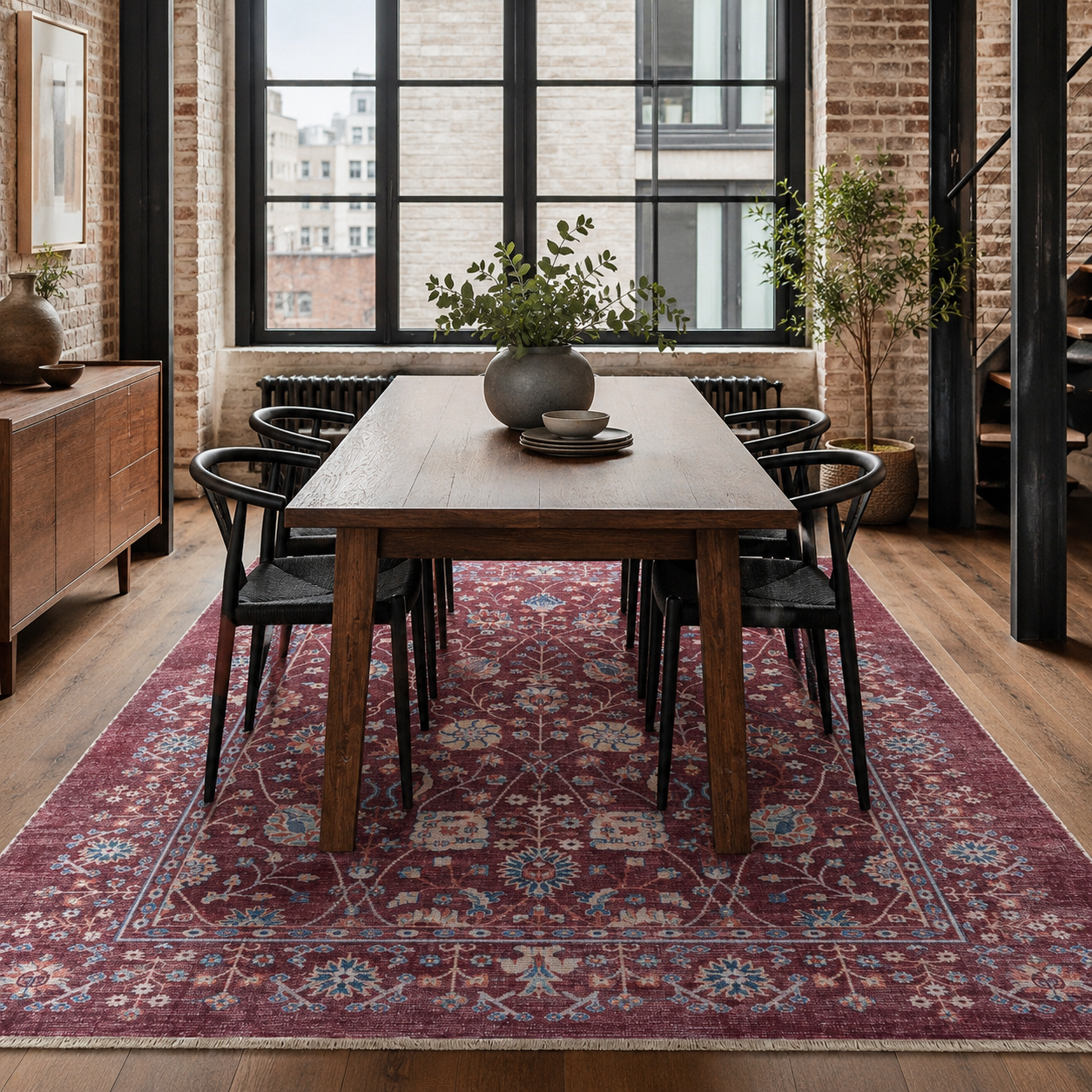 RW7146 washable chenille rug texture and pattern detail