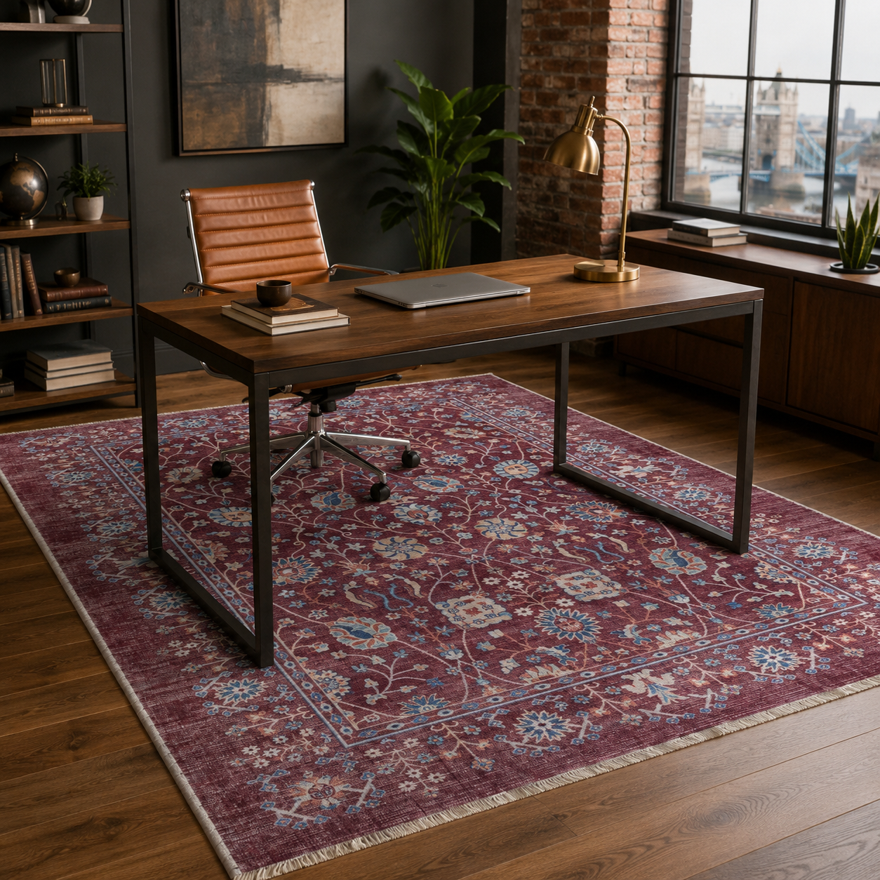 RW7146 washable chenille rug texture and pattern detail