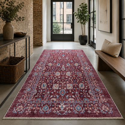 RW7146 washable chenille rug texture and pattern detail