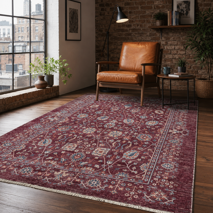 RW7146 washable chenille rug texture and pattern detail