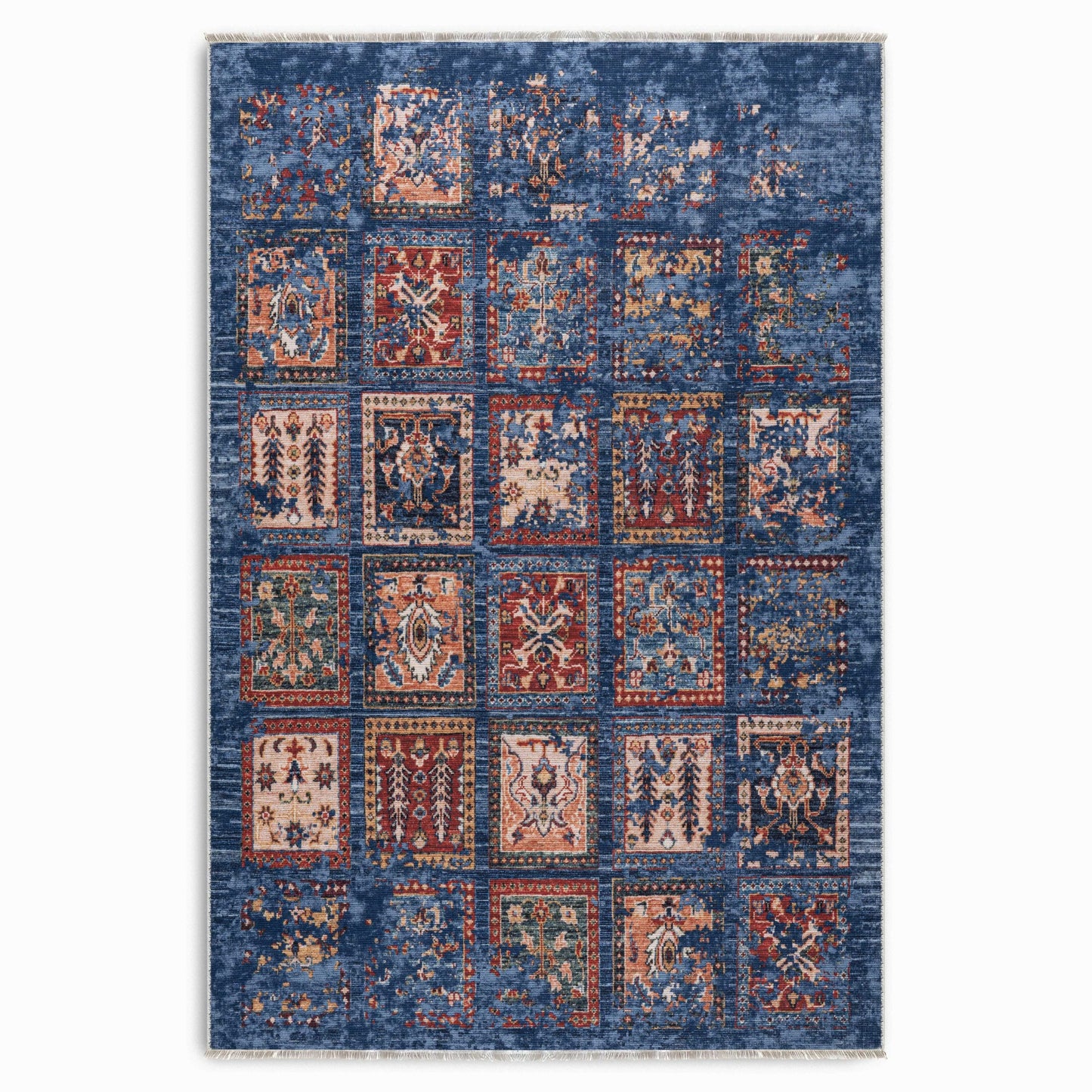 RW7147 washable chenille area rug viewed from above