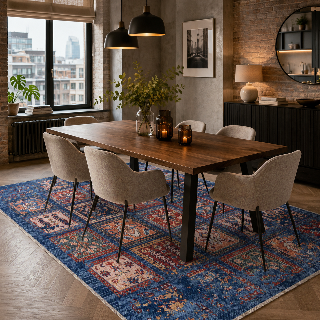 RW7147 washable chenille rug texture and pattern detail