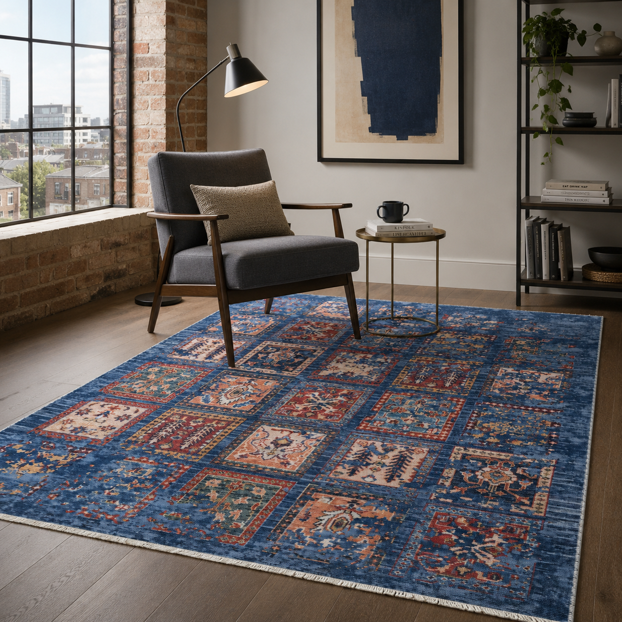 RW7147 washable chenille rug texture and pattern detail