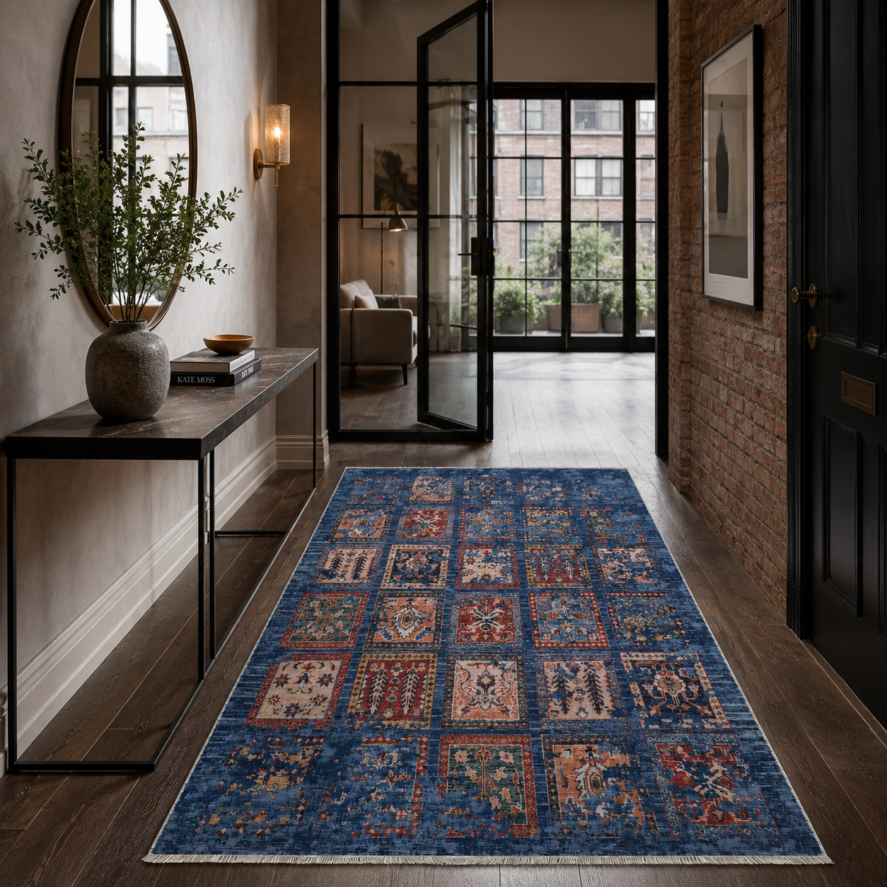 RW7147 washable chenille rug texture and pattern detail