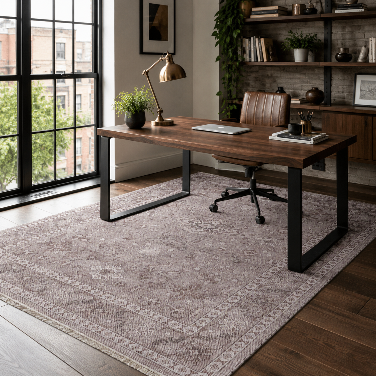 RW7148 washable chenille rug texture and pattern detail