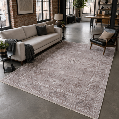 RW7148 washable chenille rug texture and pattern detail