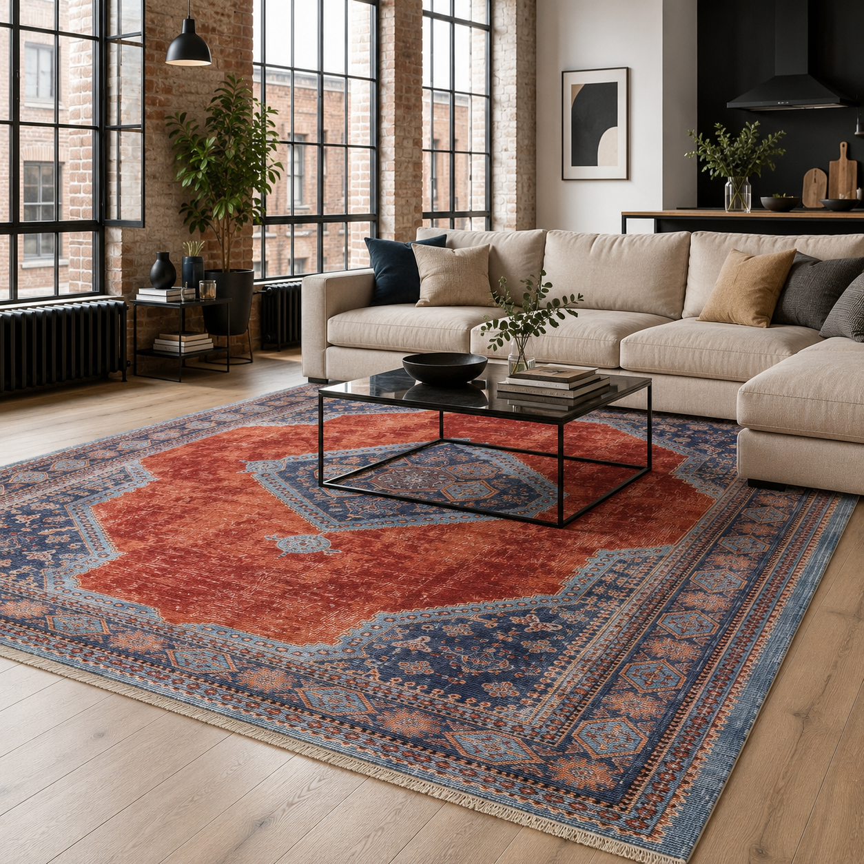RW7149 washable chenille area rug