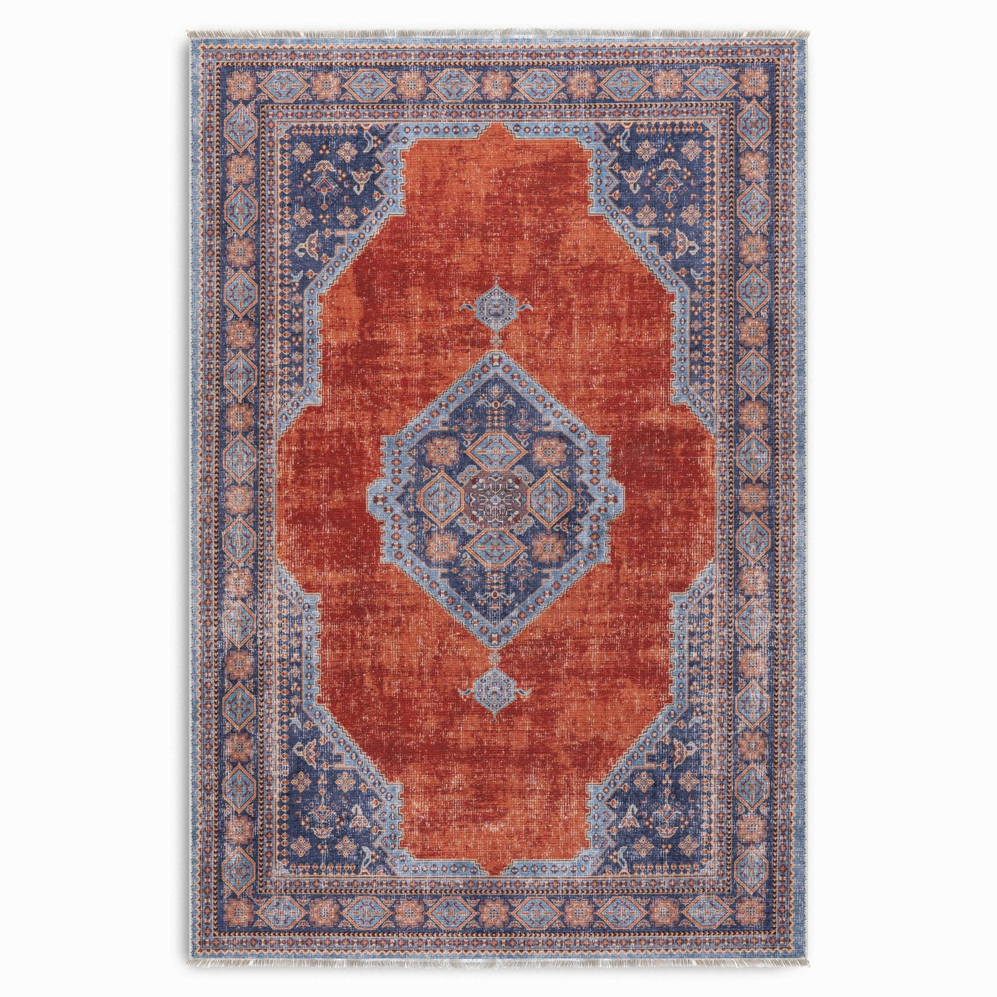 RW7149 washable chenille area rug viewed from above