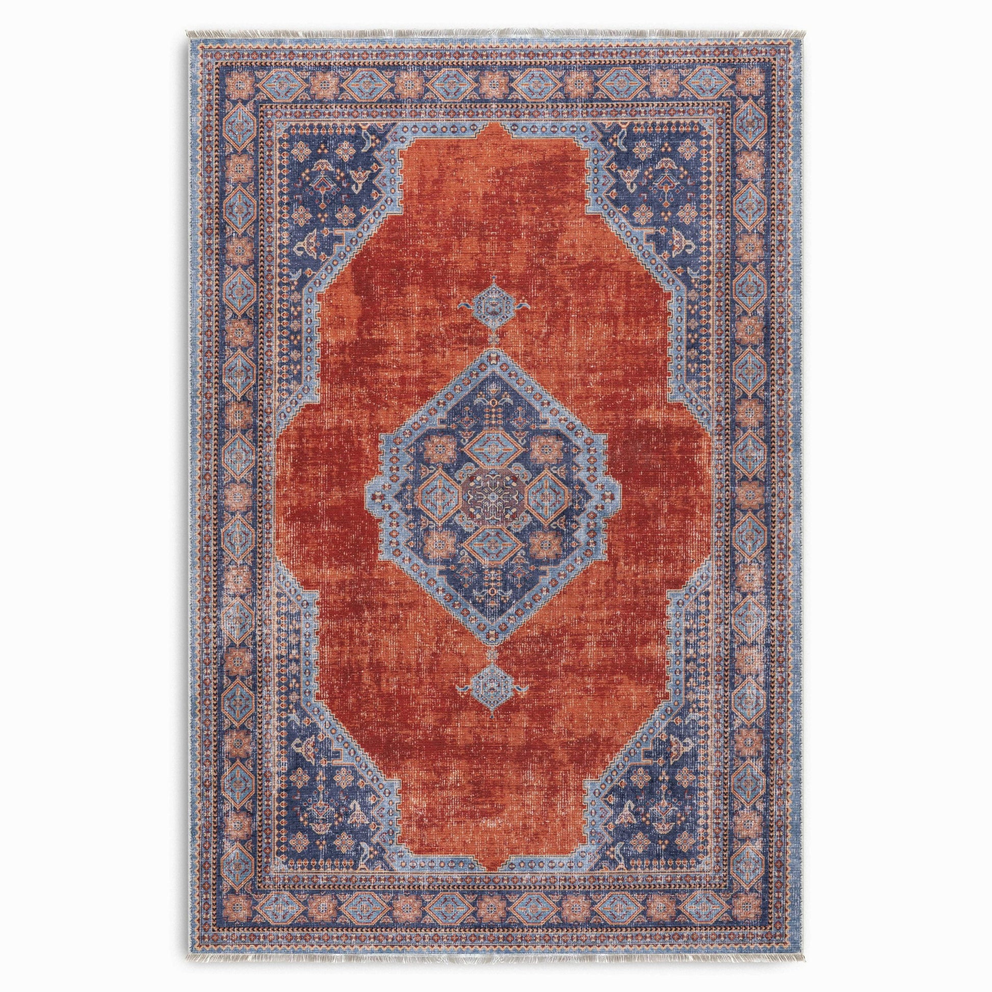 RW7149 washable chenille area rug viewed from above