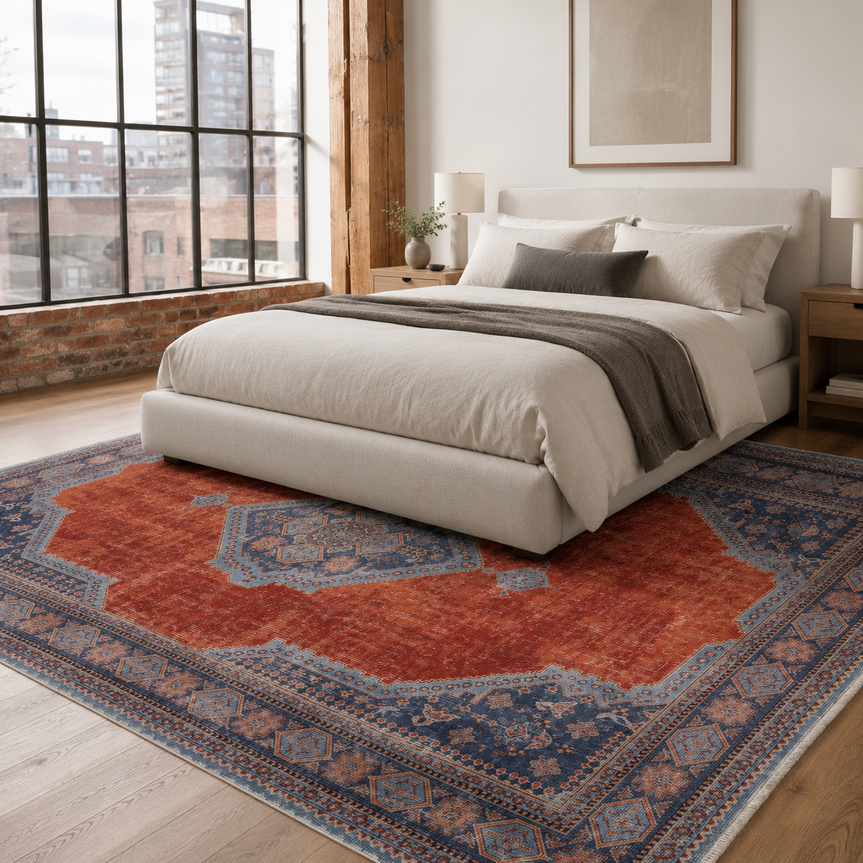 RW7149 washable chenille rug texture and pattern detail