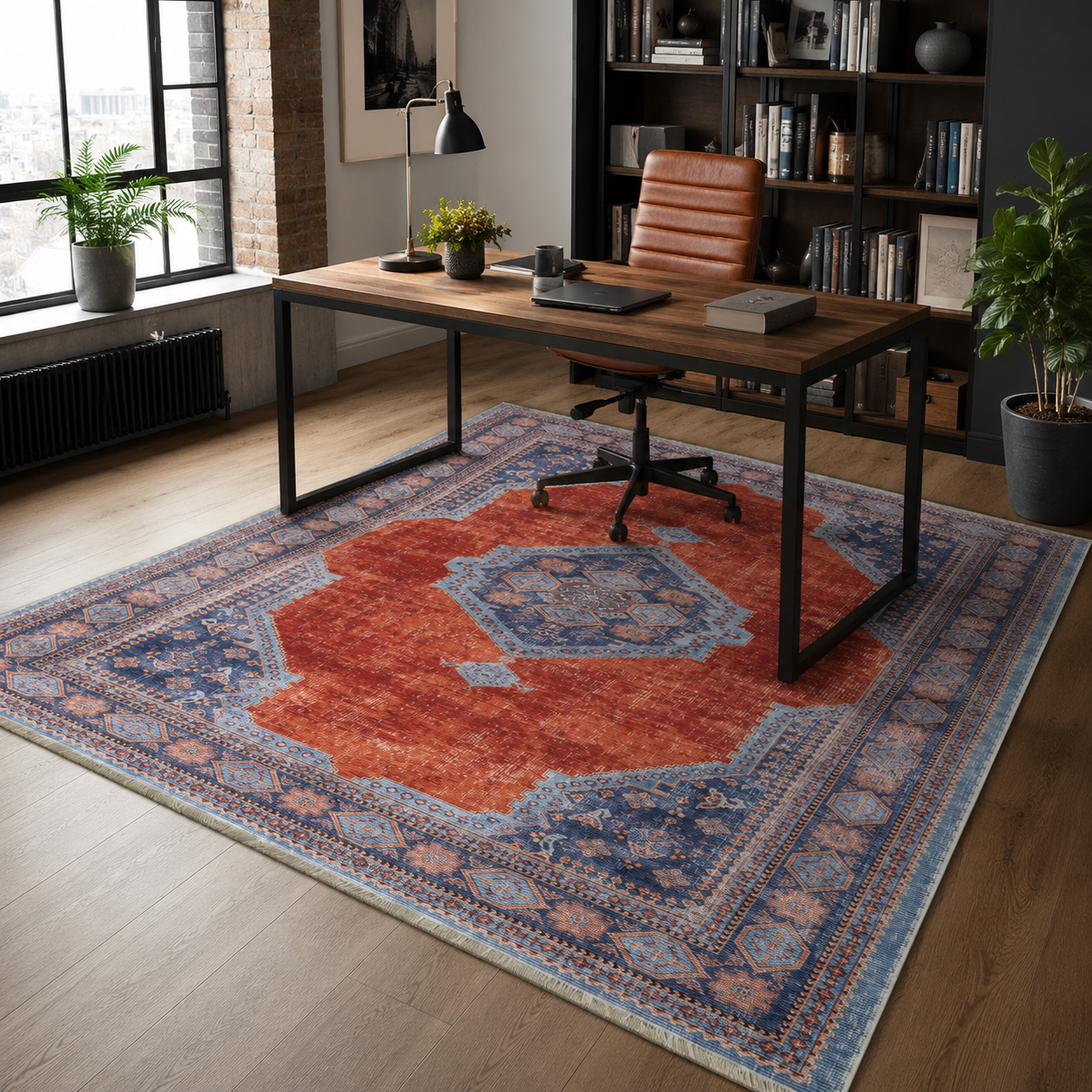 RW7149 washable chenille rug texture and pattern detail
