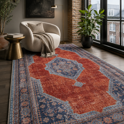 RW7149 washable chenille rug texture and pattern detail