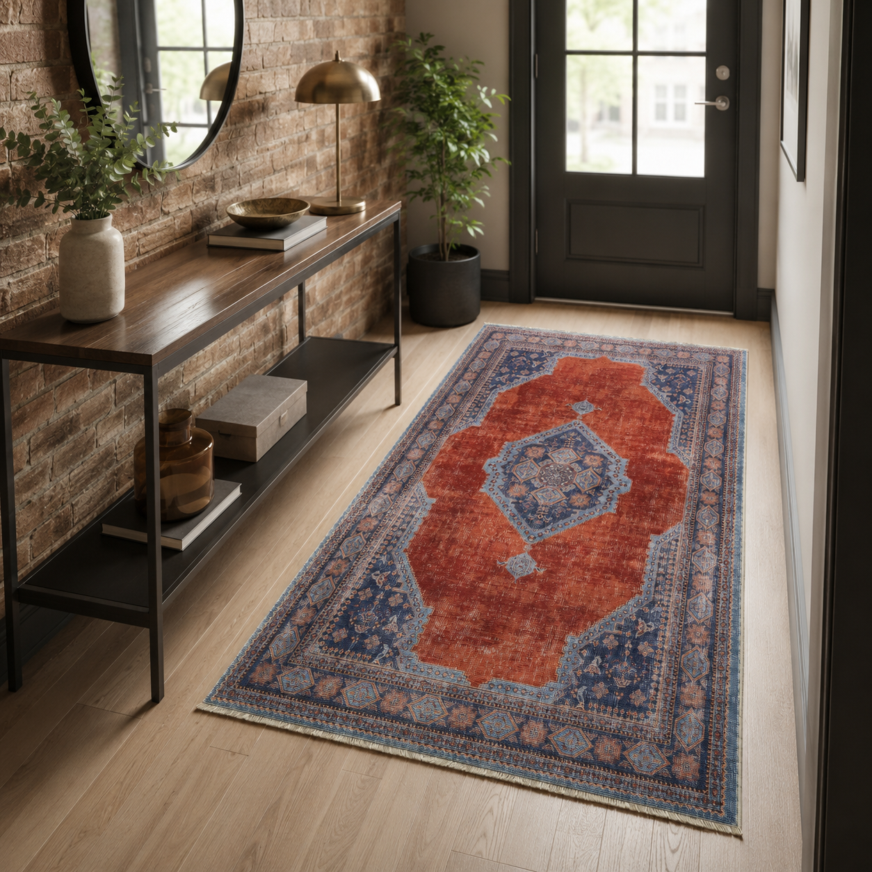 RW7149 washable chenille rug texture and pattern detail