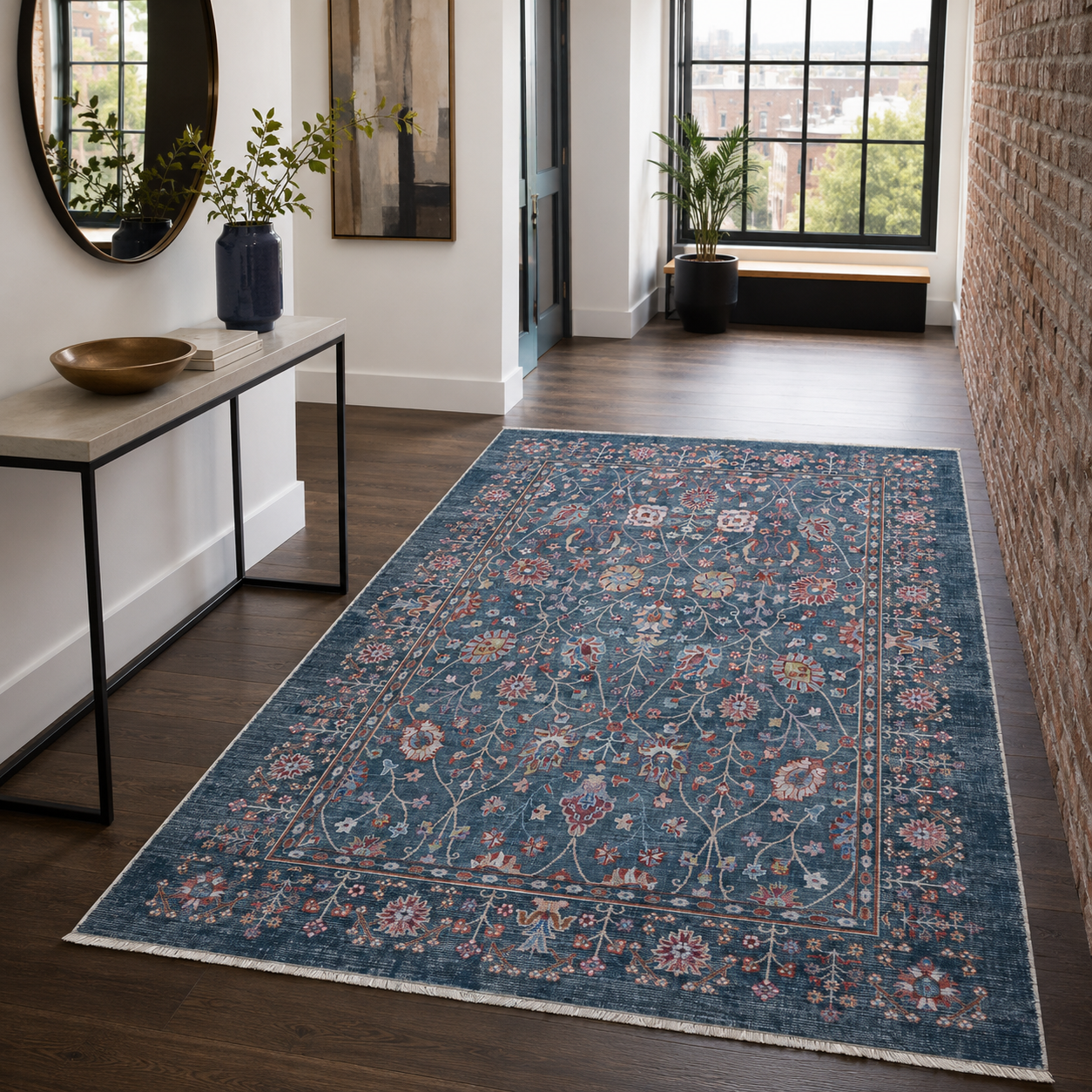 RW7150 washable chenille rug texture and pattern detail