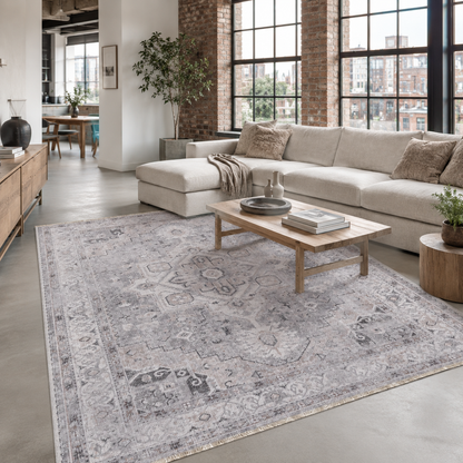 RW7151 washable chenille rug texture and pattern detail