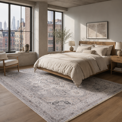 RW7151 washable chenille rug texture and pattern detail