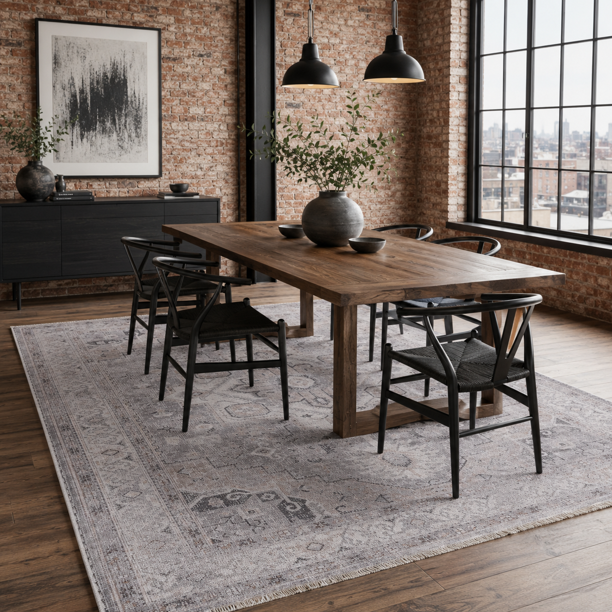 RW7151 washable chenille rug texture and pattern detail