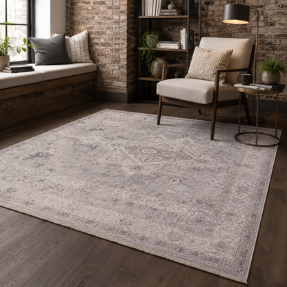 RW7151 washable chenille rug texture and pattern detail