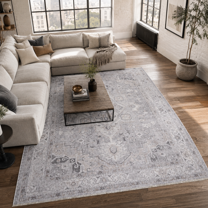 RW7151 washable chenille rug texture and pattern detail