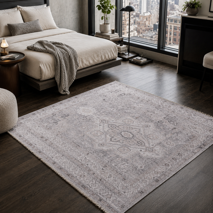 RW7151 washable chenille rug texture and pattern detail