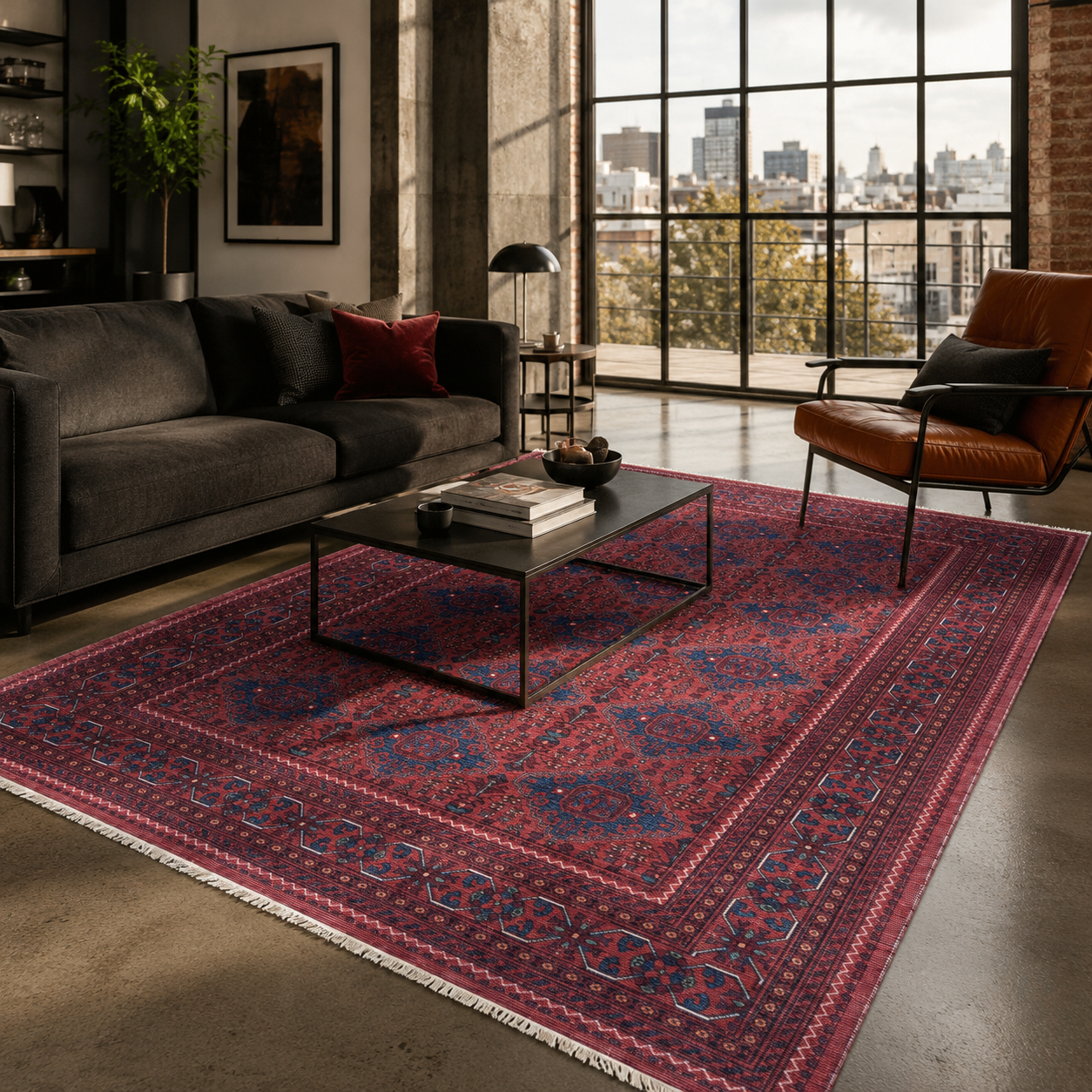 RW7152 washable chenille rug texture and pattern detail