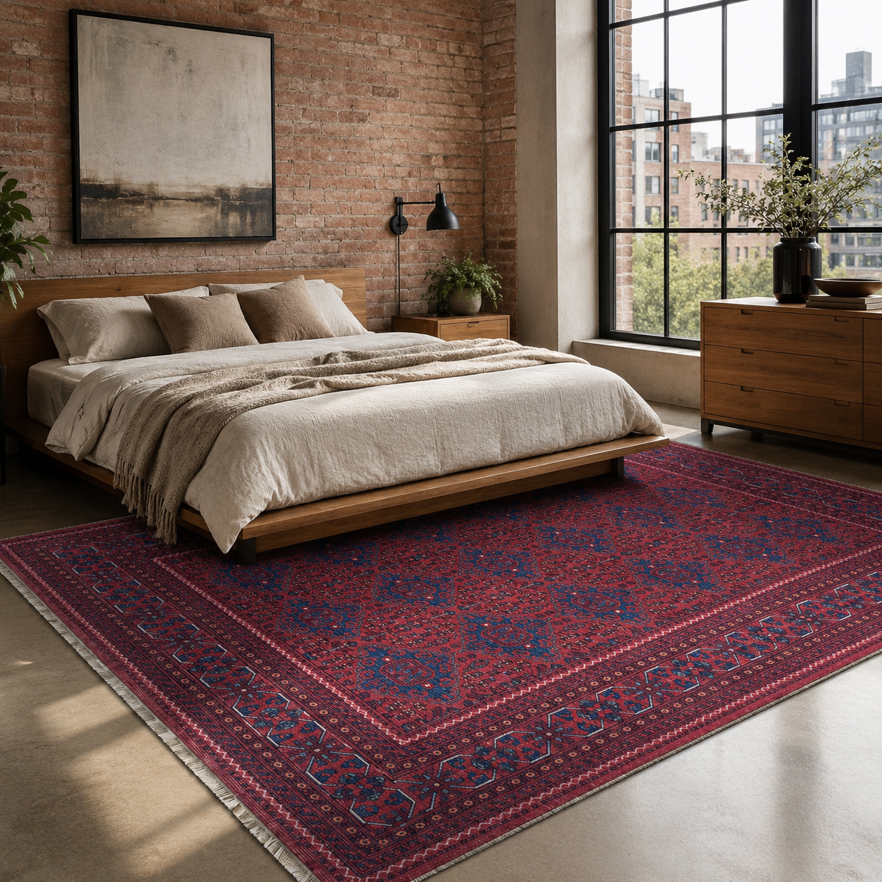 RW7152 washable chenille rug texture and pattern detail