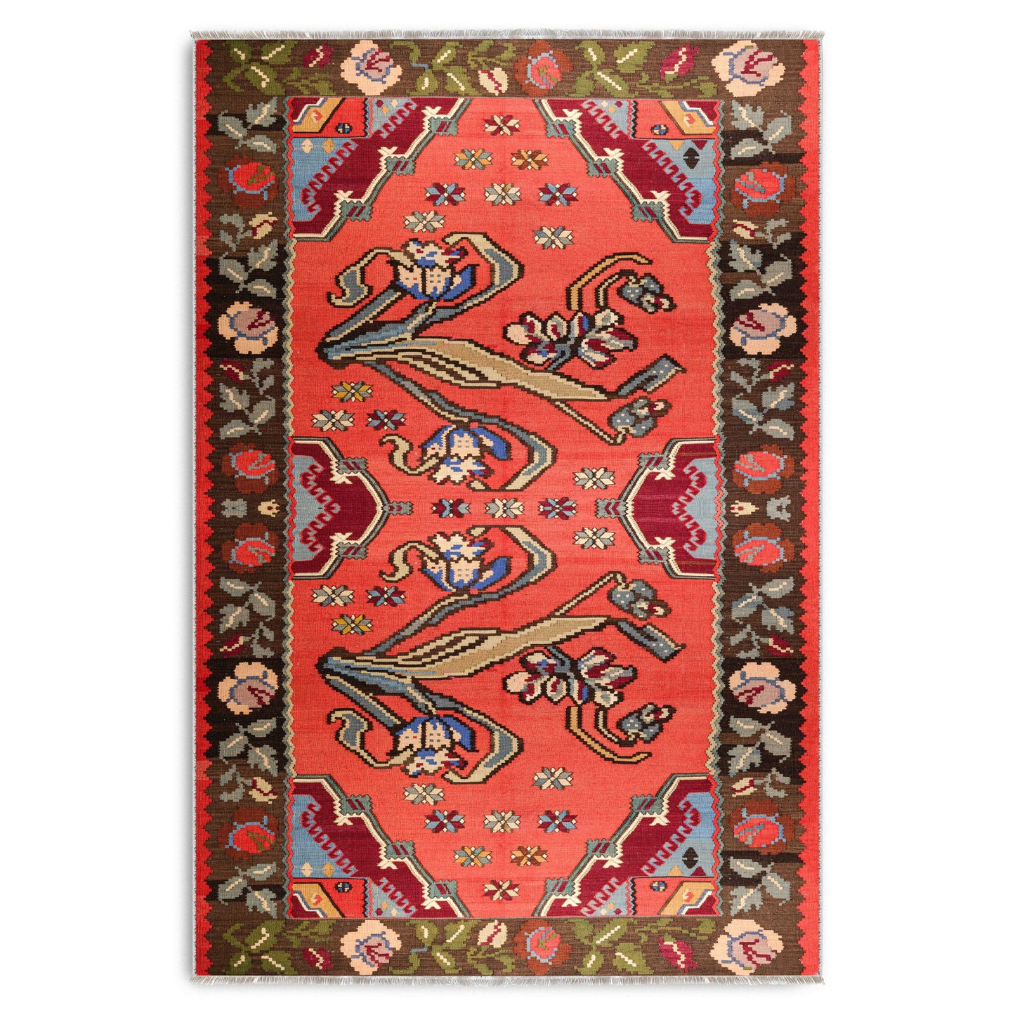RW7154 washable chenille area rug viewed from above