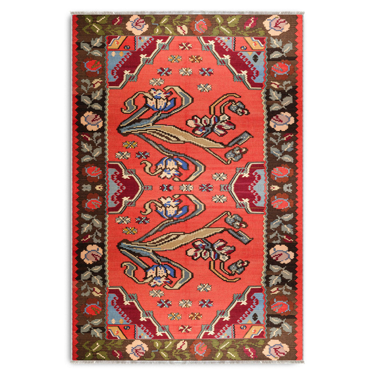 RW7154 washable chenille area rug viewed from above