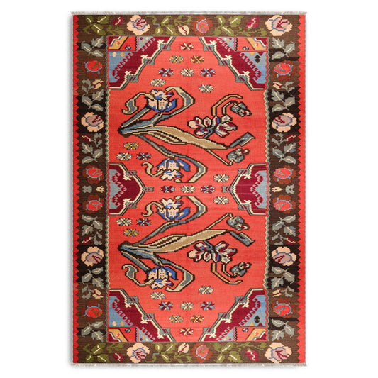 RW7154 washable chenille area rug viewed from above
