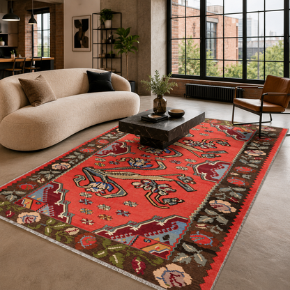 RW7154 washable chenille rug texture and pattern detail