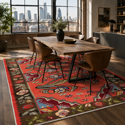 RW7154 washable chenille rug texture and pattern detail