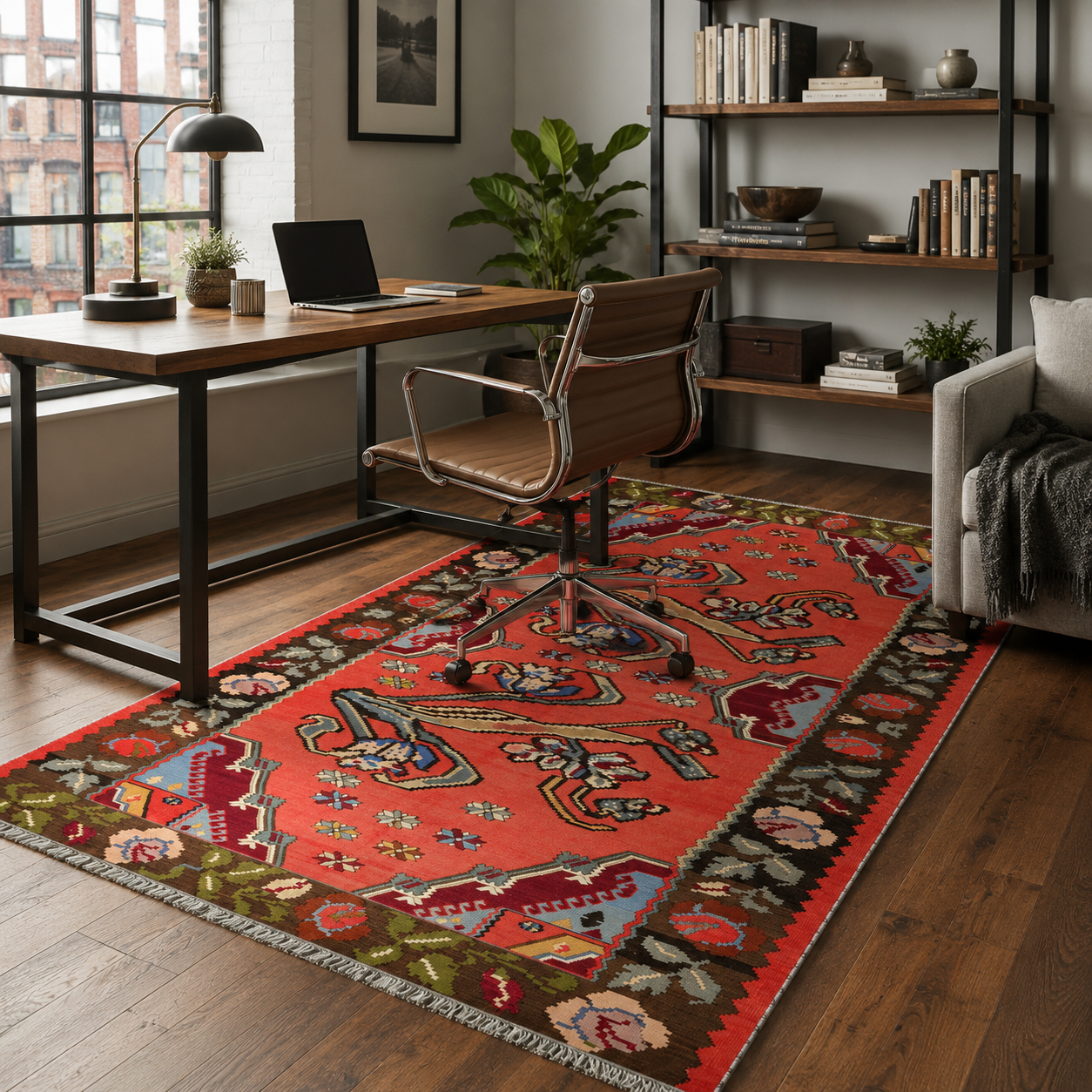 RW7154 washable chenille rug texture and pattern detail