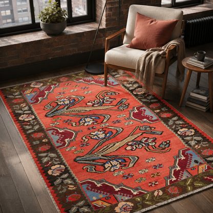 RW7154 washable chenille rug texture and pattern detail