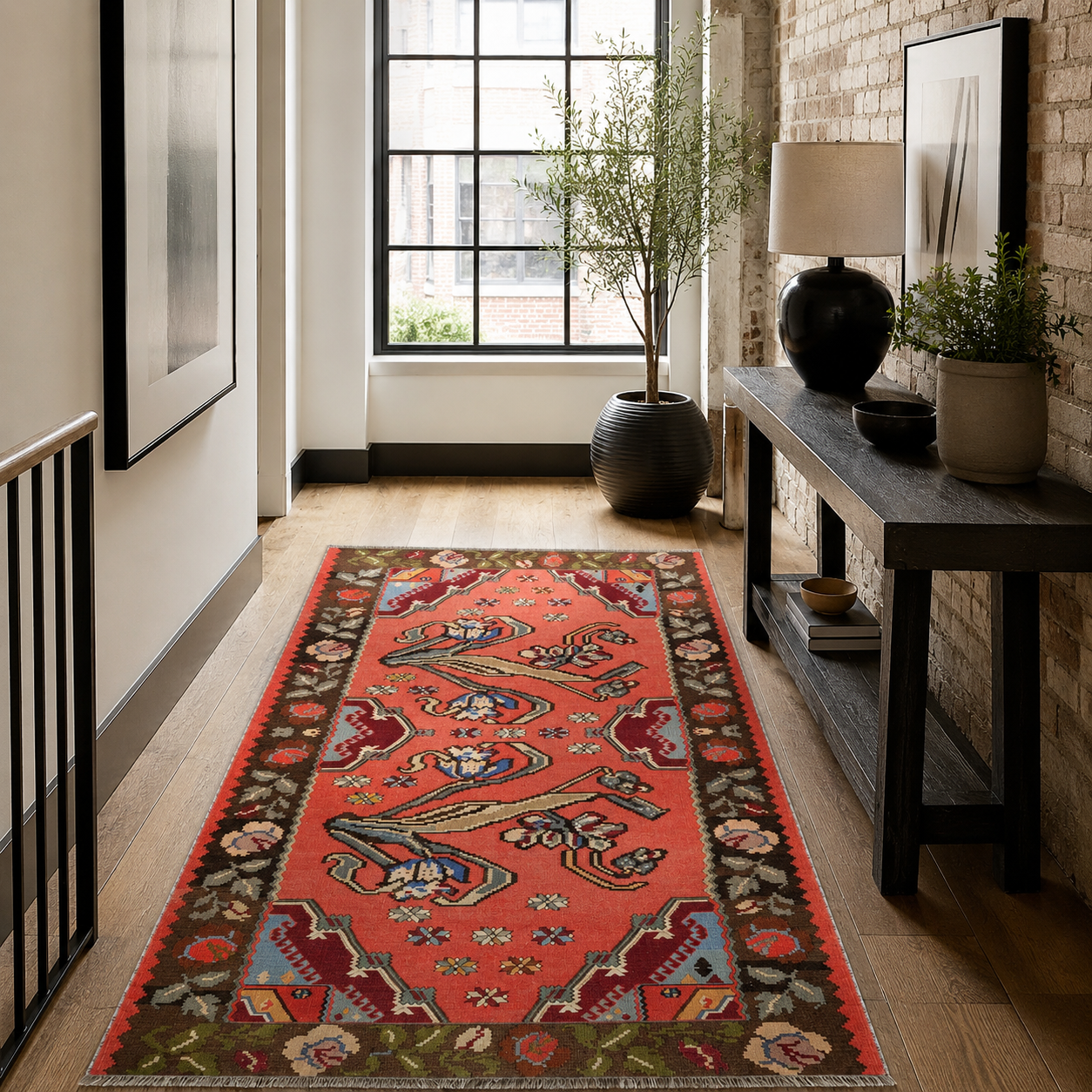 RW7154 washable chenille rug texture and pattern detail