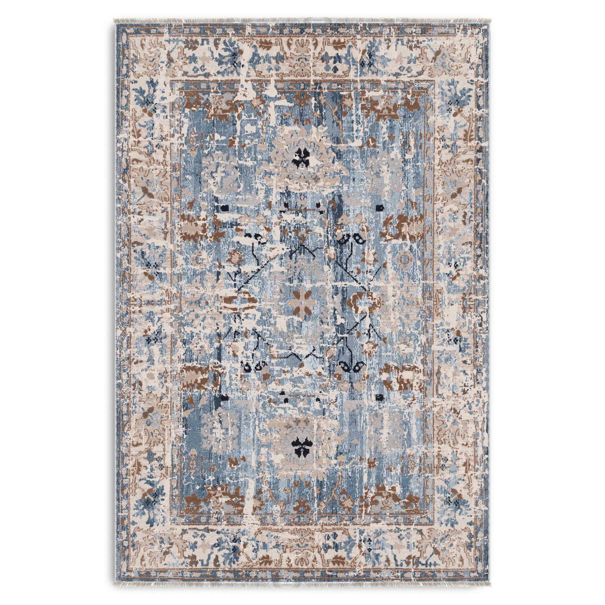 RW7155 washable chenille area rug viewed from above