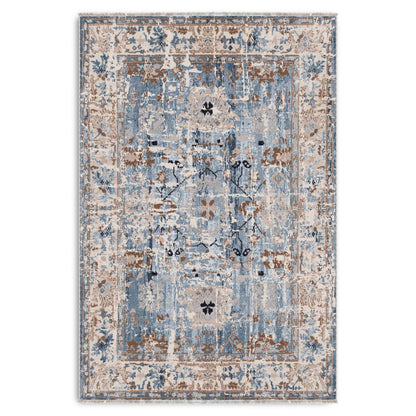 RW7155 washable chenille area rug viewed from above
