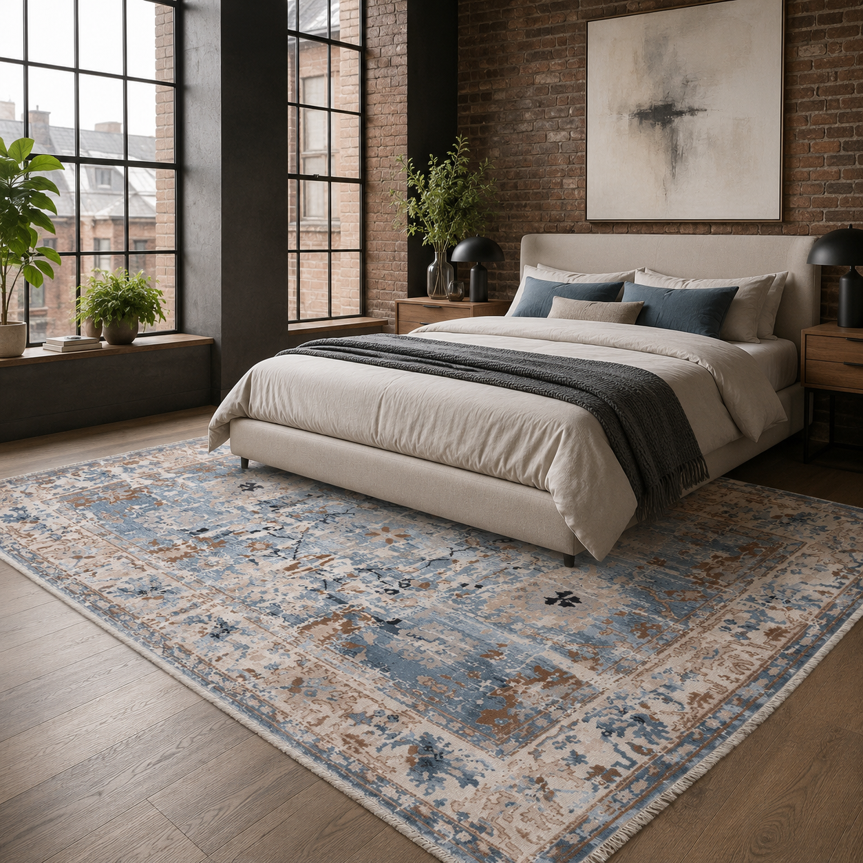 RW7155 washable chenille rug texture and pattern detail