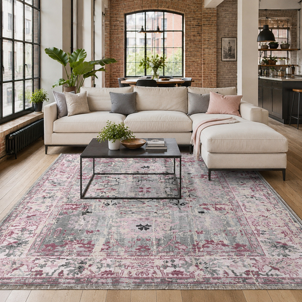 RW7156 washable chenille area rug