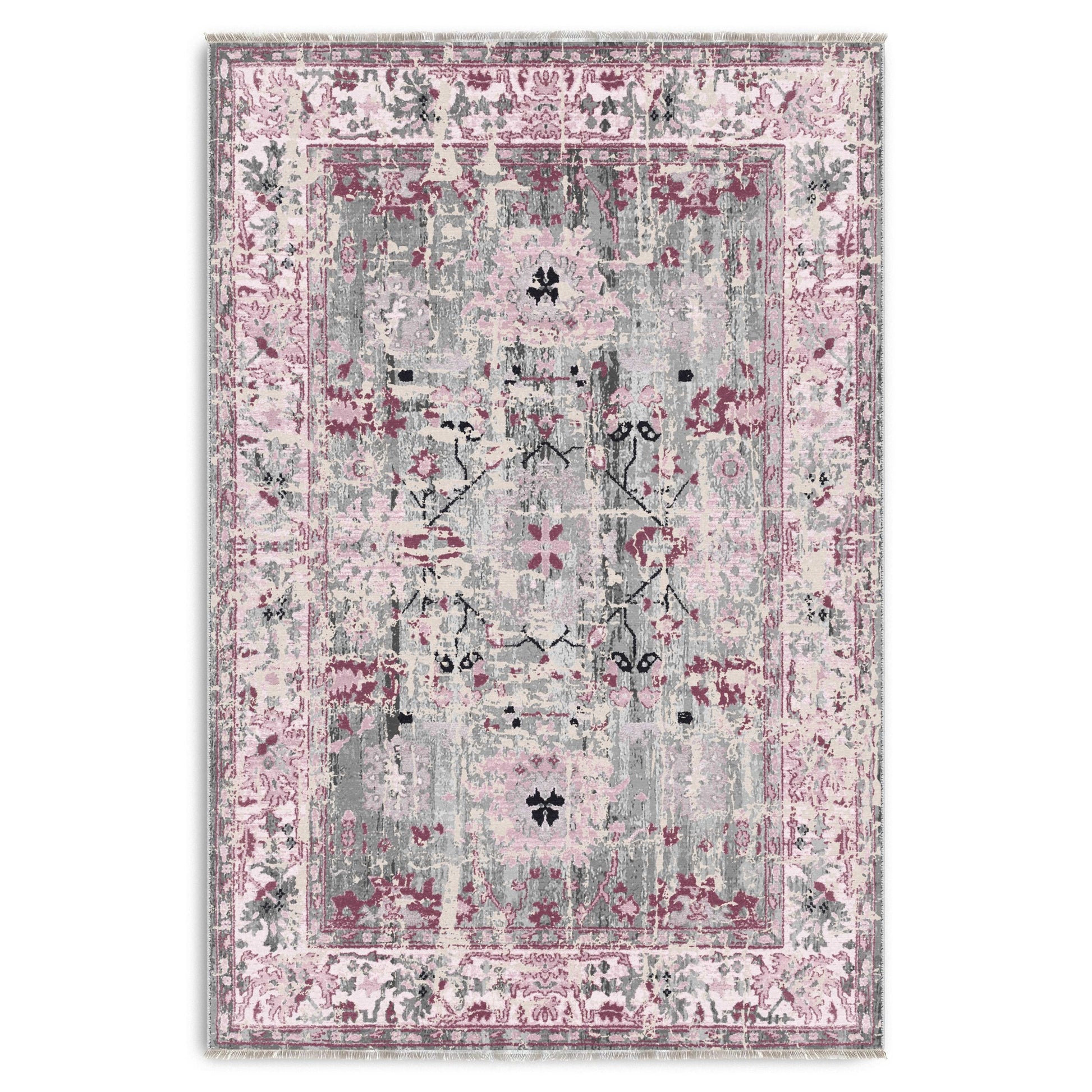 RW7156 washable chenille area rug viewed from above