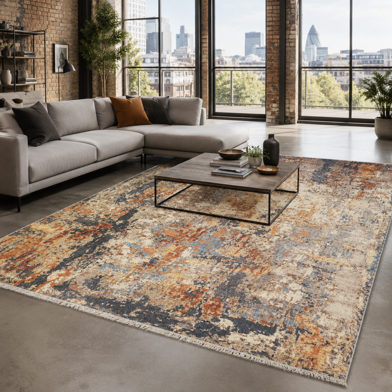 RW7157 washable chenille rug texture and pattern detail