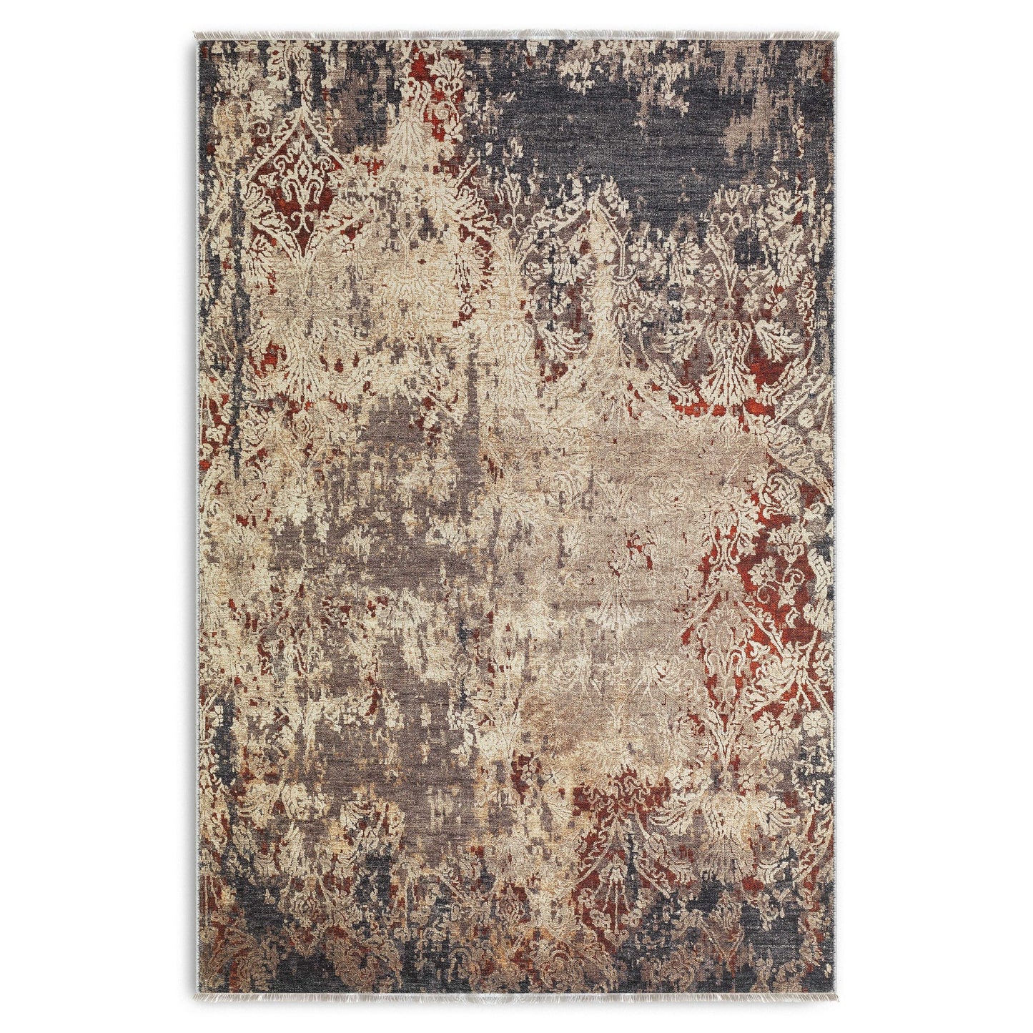 RW7158 washable chenille area rug viewed from above