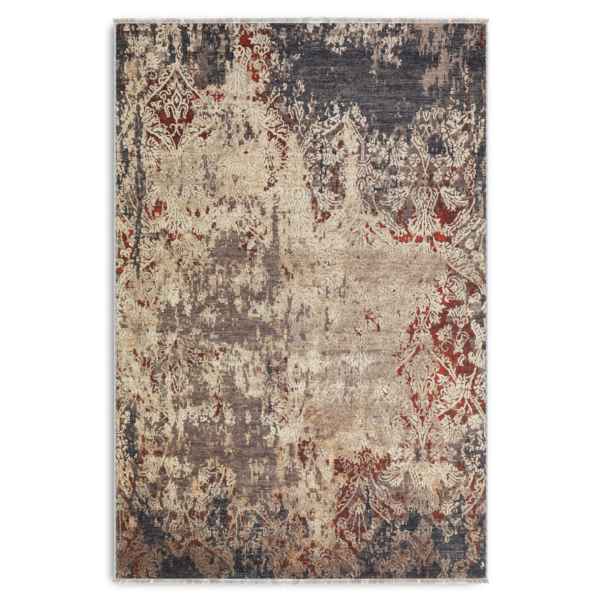 RW7158 washable chenille area rug viewed from above