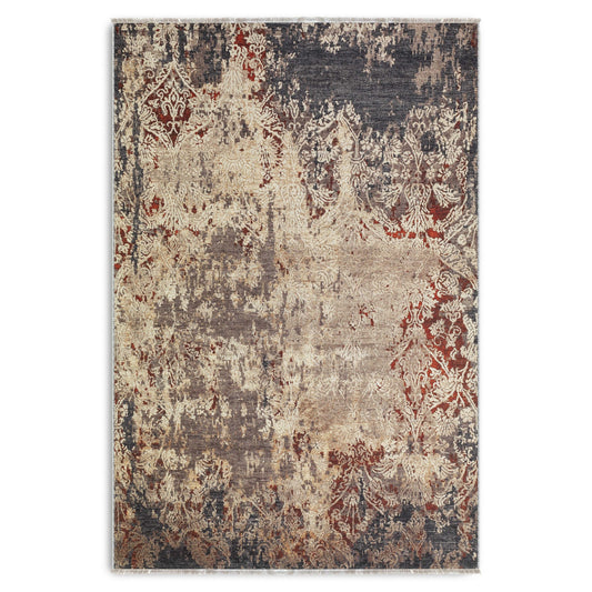 RW7158 washable chenille area rug viewed from above