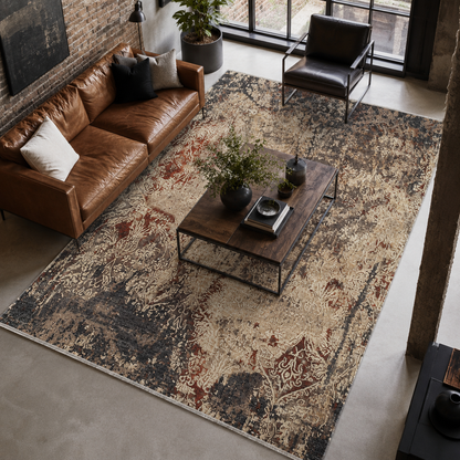 RW7158 washable chenille rug texture and pattern detail