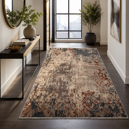 RW7158 washable chenille rug texture and pattern detail