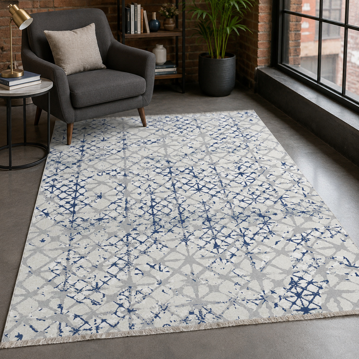 RW7159 washable chenille rug texture and pattern detail