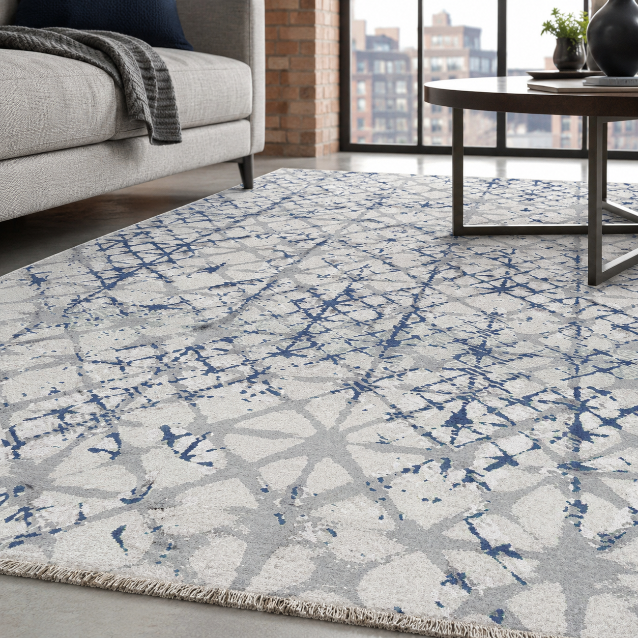 RW7159 washable chenille rug texture and pattern detail