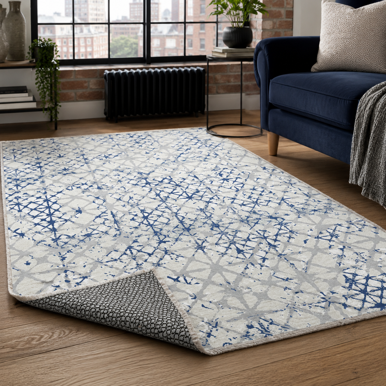 RW7159 washable chenille rug texture and pattern detail