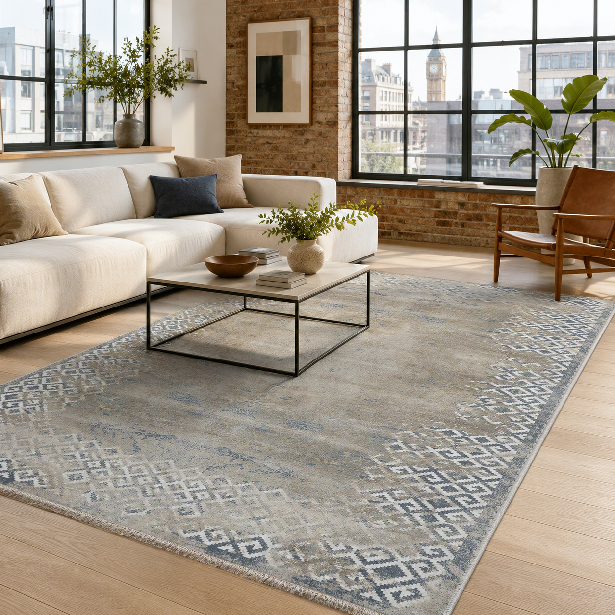 RW7160 washable chenille rug texture and pattern detail