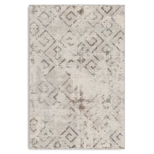 RW7161 washable chenille area rug viewed from above